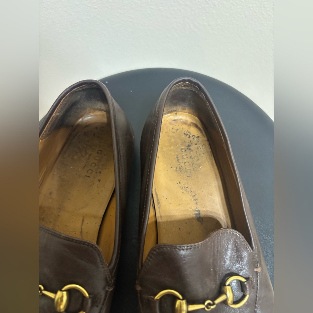 GUCCI Jordaan Horsebit Brown Leather Loafer 44 / 11 US Moccasin $1100 - Picture 5 of 16